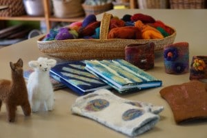 Felted book covers and wrist warmers