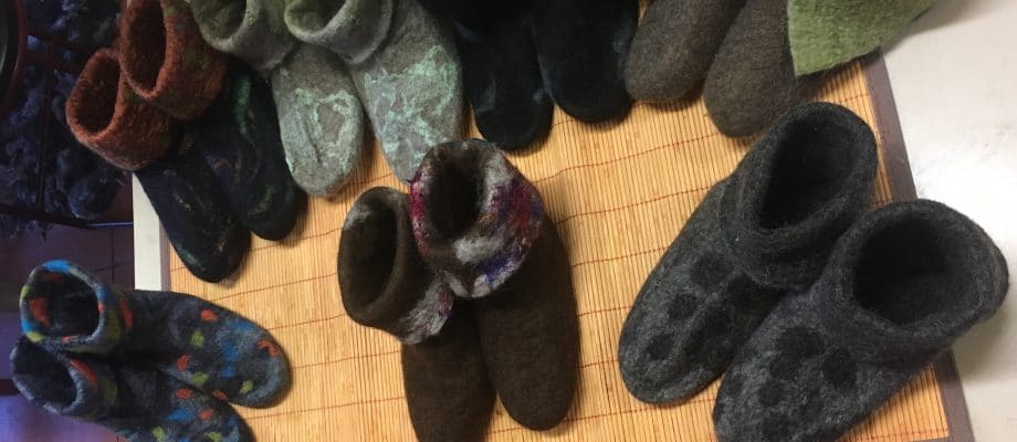 Felted slipper workshop